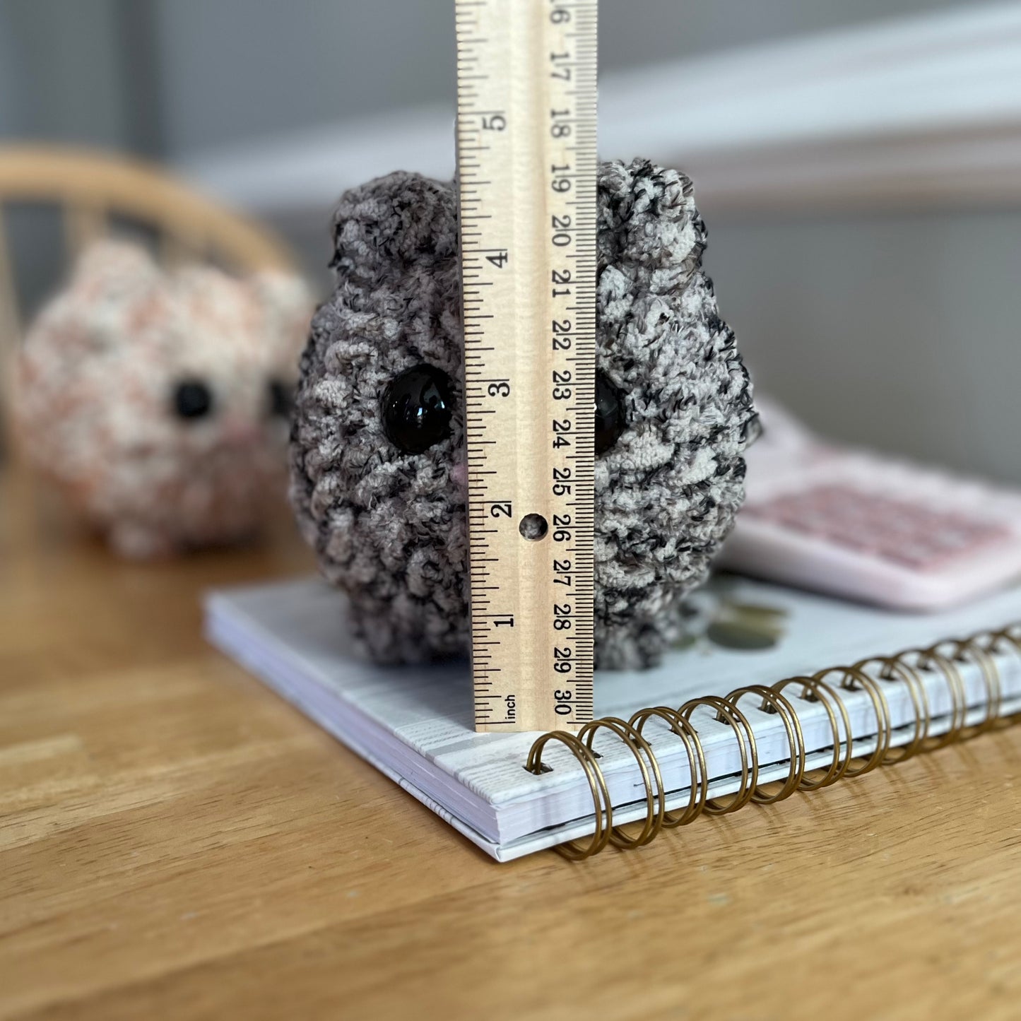 Kitty Cat Crochet Plushie Dark Gray Textures