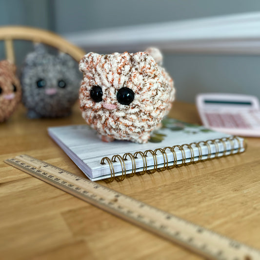 Kitty Cat Crochet Plushie Cream Textures