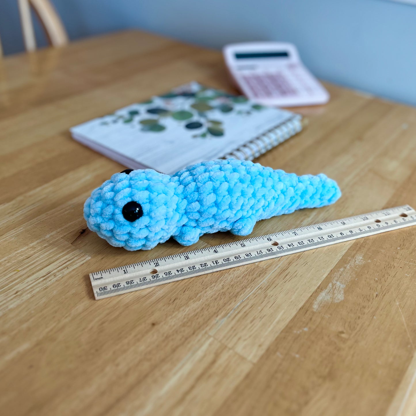 Gecko Lizard Crochet Plushie Sky Blue