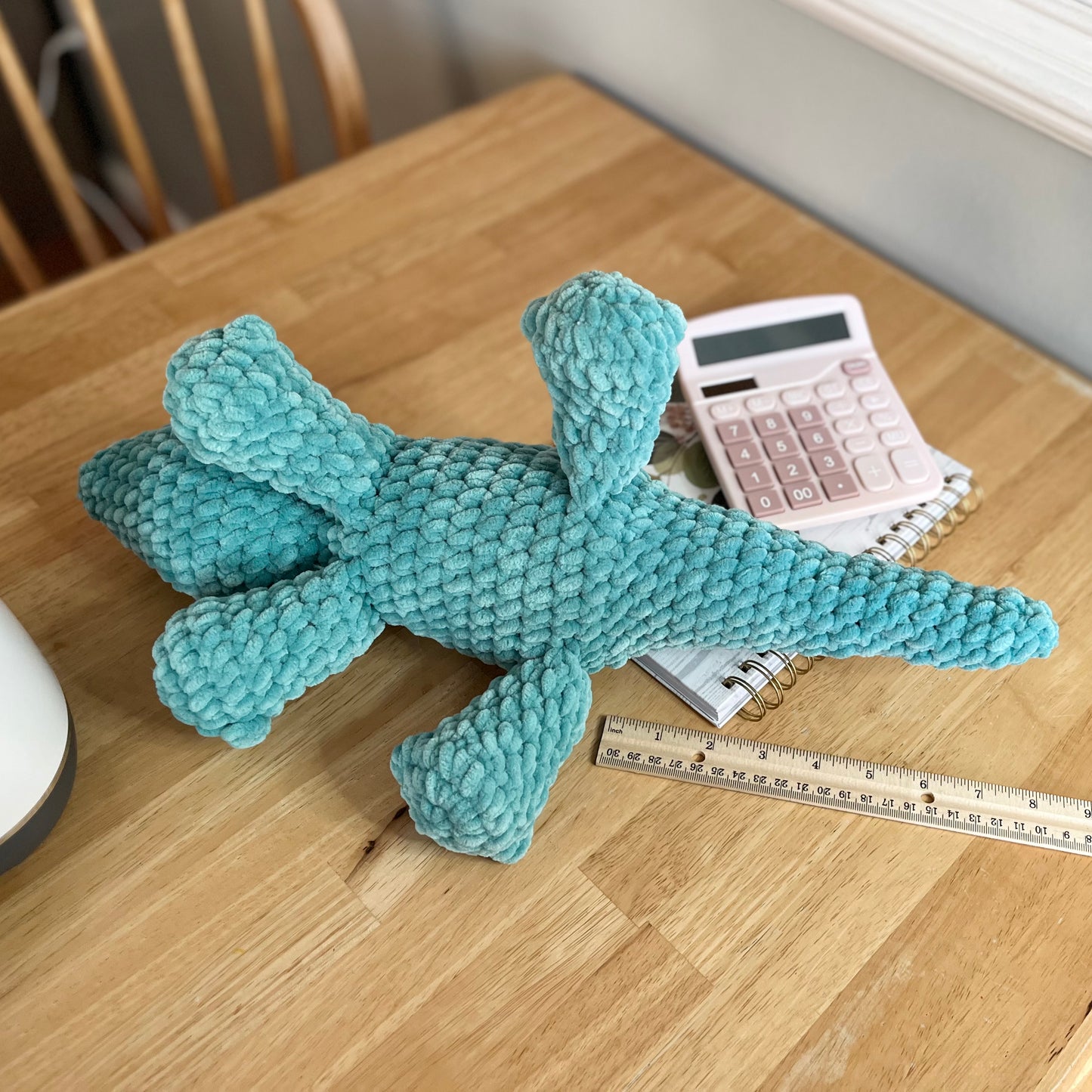 Large Gecko Lizard Crochet Plushie Teal