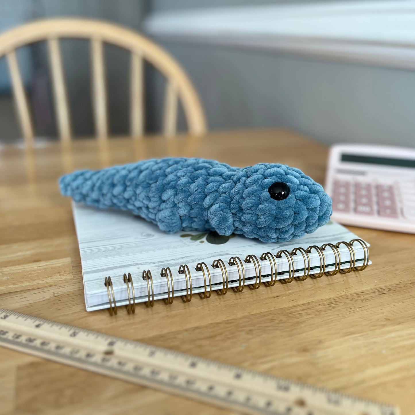 Gecko Lizard Crochet Plushie Dark Blue